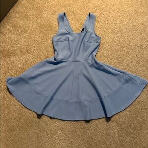 Lulu's Sky Blue Flare Mini Dress